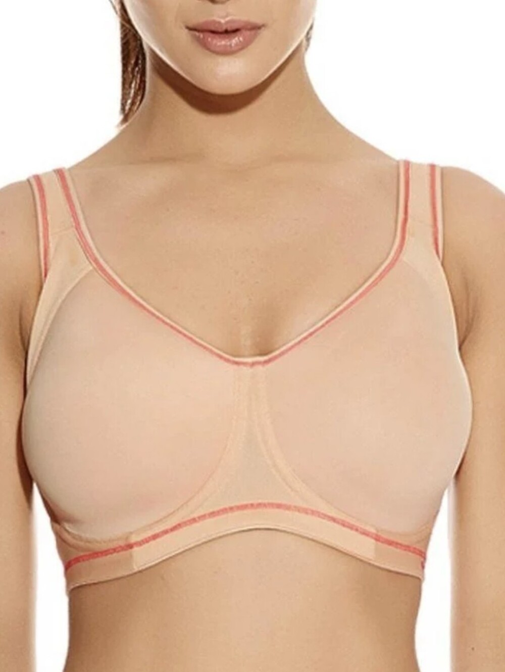 NEW / NWT Freya Active Sonic Nude Sports Bra with Coral Trim 36K US / 80K EU
